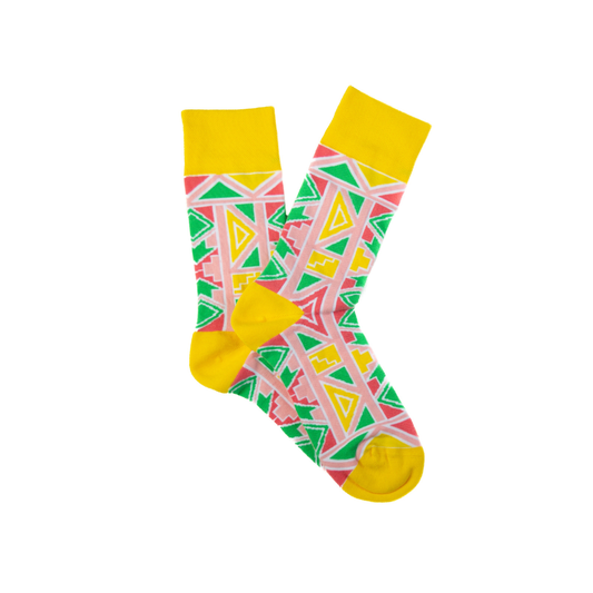 AFROPOP Ndebele Yellow Socks