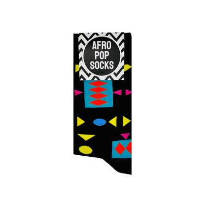 AFROPOP Retro Black Socks