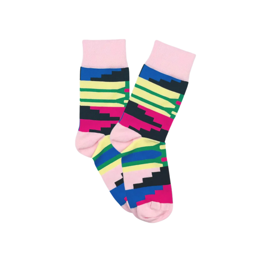 AFROPOP Kente Pink Socks
