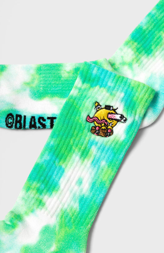 Blast Skates Tie Dye Embroidered Acid Blaster Socks