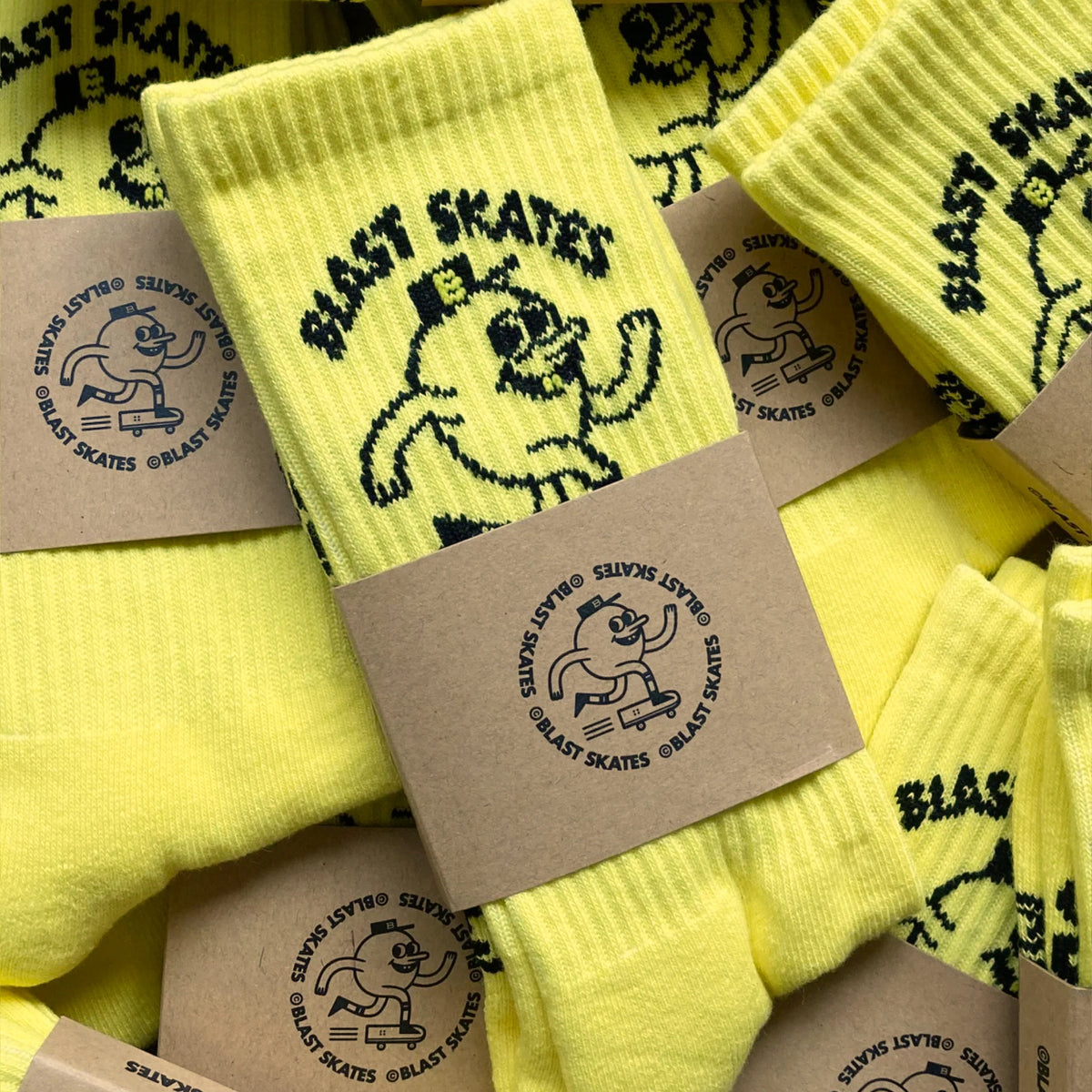 Blast Skates Yellow Logo Socks