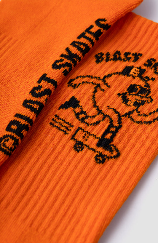 Blast Skates Orange Crew Socks