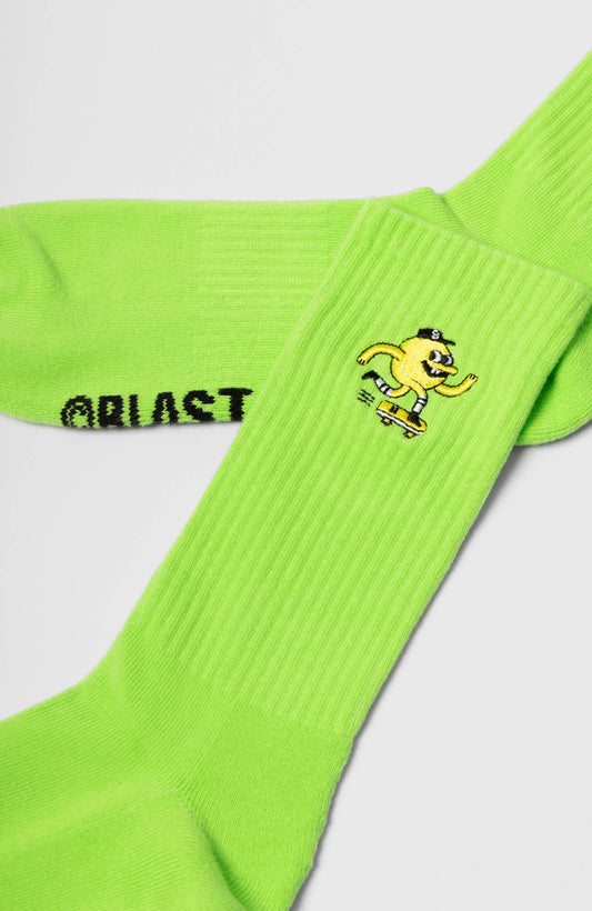 Blast Skates Green Embroidered Mascot Sock