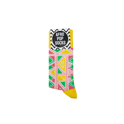 AFROPOP Ndebele Yellow Socks