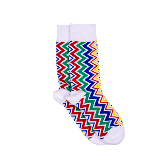 AFROPOP Ziggy White Socks