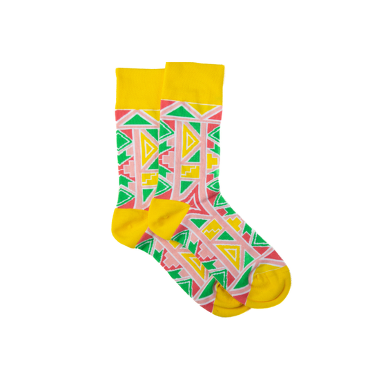 AFROPOP Ndebele Yellow Socks