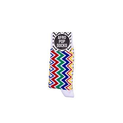 AFROPOP Ziggy White Socks