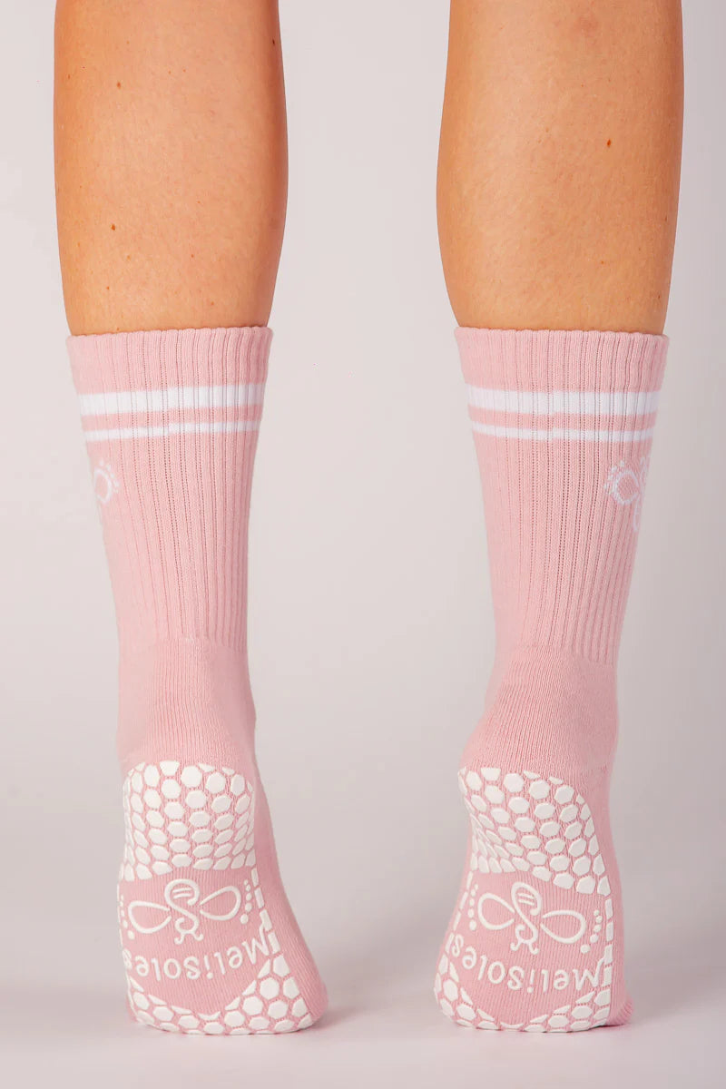 Melisoles Meli-Stripe Vintage Rose Grip Socks
