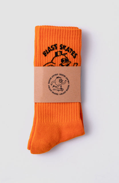 Blast Skates Orange Crew Socks