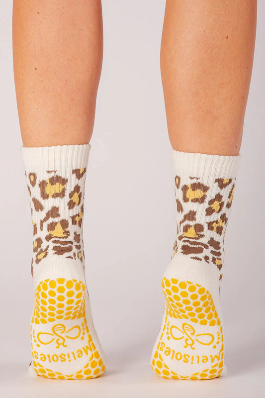 Melisoles Earth Leopard Grip Socks