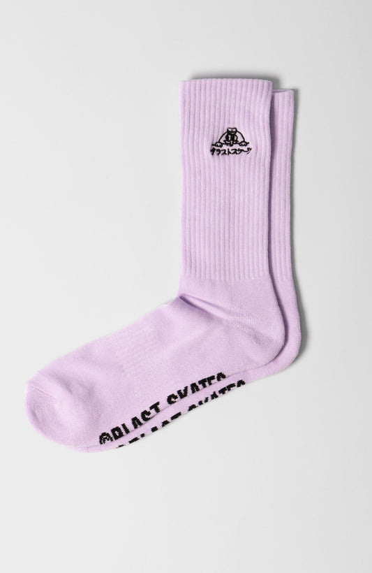 Blast Skates Lilac Embroidered Kawaii Doodle Socks