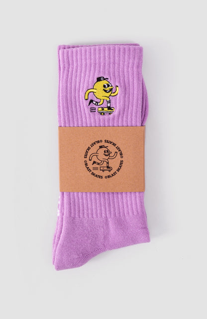 Blast Skates Lilac Embroidered Mascot Sock