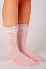 Melisoles Meli-Stripe Vintage Rose Grip Socks