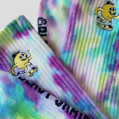 Blast Skates Tie Dye Embroidered Mascot Sock