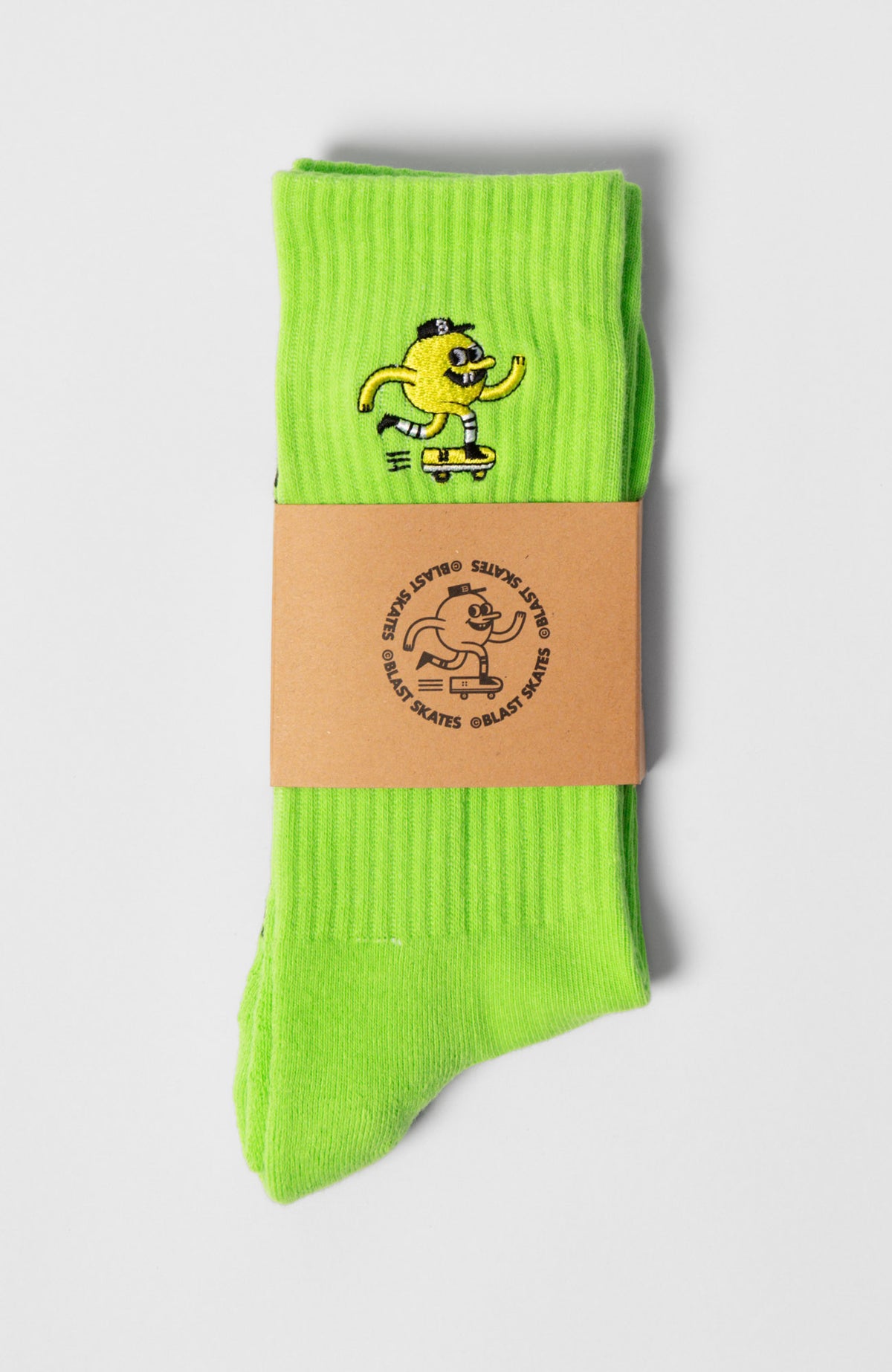 Blast Skates Green Embroidered Mascot Sock