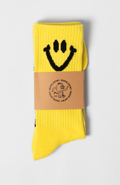 Blast Skates Yellow Smile Socks