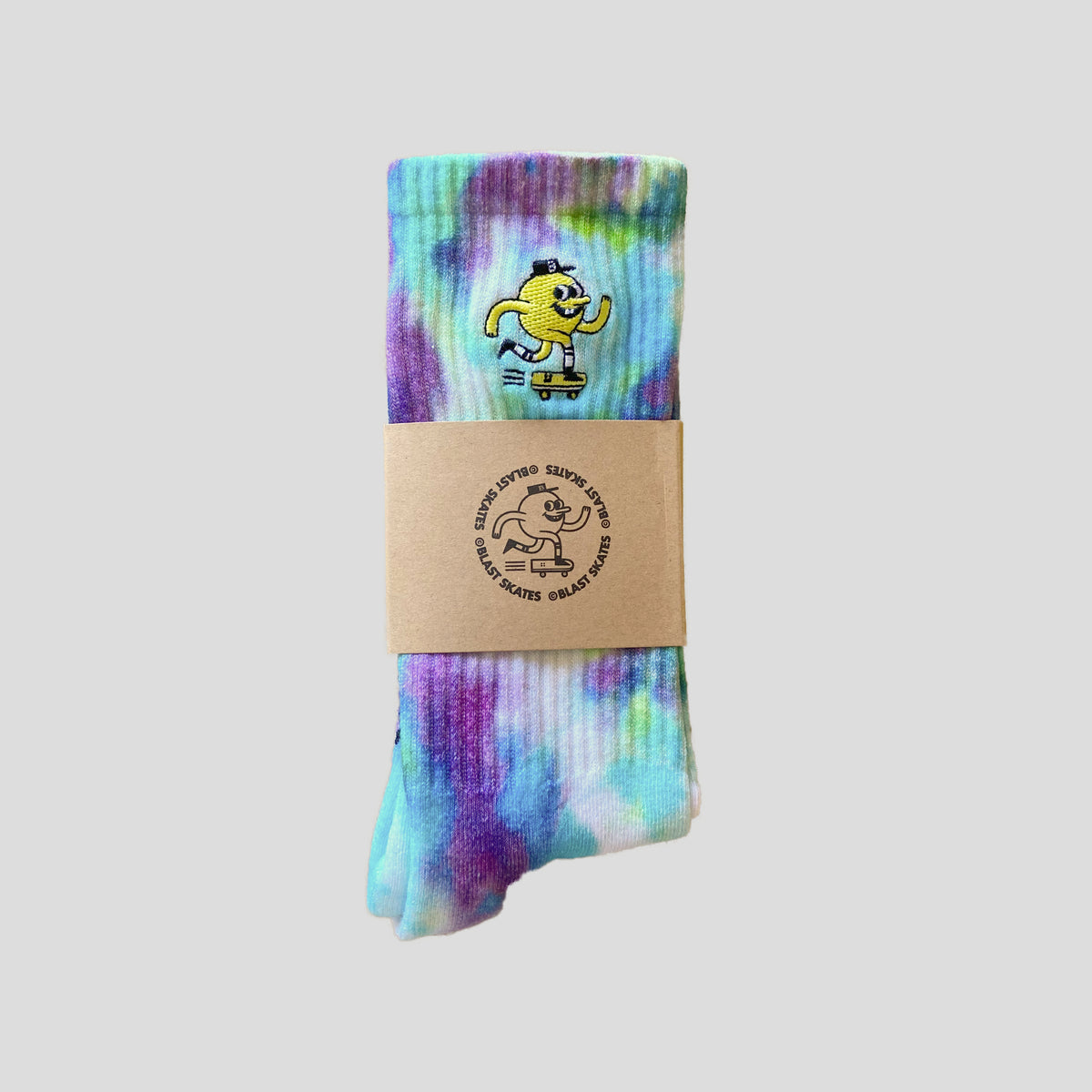 Blast Skates Tie Dye Embroidered Mascot Sock