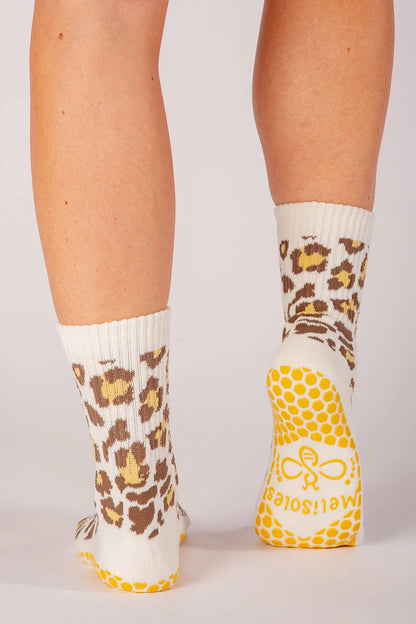 Melisoles Earth Leopard Grip Socks