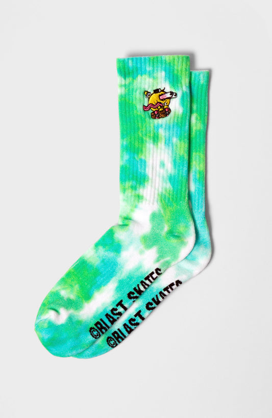 Blast Skates Tie Dye Embroidered Acid Blaster Socks