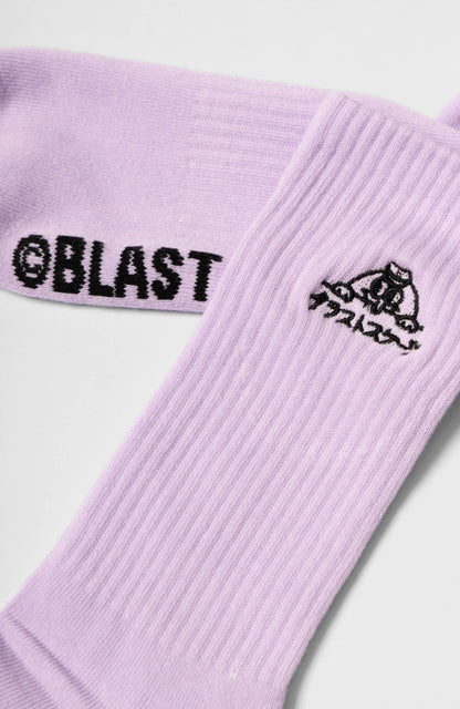 Blast Skates Lilac Embroidered Kawaii Doodle Socks