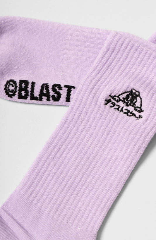 Blast Skates Lilac Embroidered Kawaii Doodle Socks